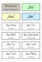 Vorschau - Spiele - Wortkarten: Nomen in Einzahl und Mehrzahl - Seite 1