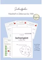 Vorschau - Arbeitsblätter - Arbeitsheft Sachaufgaben bis 1000 für Freiarbeit und Unterricht - Deckblatt