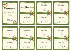 Vorschau - Spiele - 2.Klasse Einmaleins: Rechenspiel 4er- und 8er-Reihe - Seite 2
