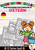 Voorbeeld - Rechen-Mal-Blätter - Subtraktion ZR 10 (Ostern) Pasen Wiskunde Duits - Voorblad