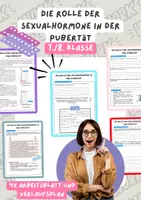 Vorschau - Arbeitsblätter - Die Rolle der Sexualhormone in der Pubertät | Unterrichtsreihe "Sexualerziehung", Biologie Klasse 6./8. - Deckblatt