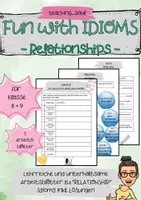 Vorschau - Arbeitsblätter - Fun with Idioms - Relationships - Worksheets - Klasse 8+9 - Deckblatt