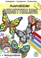 Vorschau - Mal- und Bastelvorlagen - Ausmalbilder Schmetterling Frühling, Sommer Bastelvorlage - Deckblatt