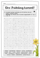 Vorschau - Arbeitsblätter - Der Frühling kommt - Suchsel (zweifach differenziert) - Deckblatt