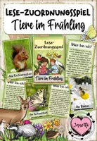 Vorschau - Spiele - Lese-Zuordnungsspiel: Heimische Tiere im Frühling - Deckblatt