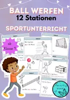 Vorschau - Stationenlernen - Bälle werfen im Sportunterricht: Stationen für Schüler ab Klasse 1 - Deckblatt