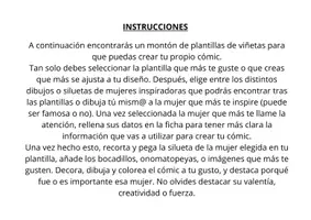 Vista previa - Hojas de trabajo - La máquina de historias de mujeres - Crea tu cómic - página 1