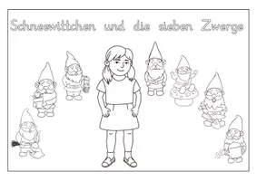 Vorschau - Mal- und Bastelvorlagen - Schneewittchen Ausmalbilder Märchen - Seite 2