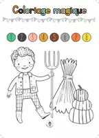 Aperçu - Apprentissages en autonomie - 6 Coloriages magiques LA FERME - Page 1