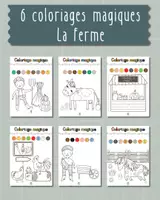 Aperçu - Apprentissages en autonomie - 6 Coloriages magiques LA FERME - Page de couverture