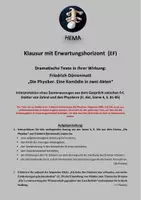Vorschau - Unterrichtsreihen - Dürrenmatt "Die Physiker" - Klausur zu II, 4: Wer ist verrückt? - Deckblatt