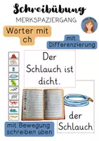 Vorschau - Bildkarten - Schreibübung Merkspaziergang ch-Wörter - Deckblatt