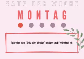 Vorschau - Fördermaterial/Inklusion - Satz der Woche - Tafelmaterial - Deckblatt