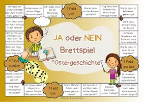 Vorschau - Spiele - Religion - Brettspiel "Ostern - Ja/Nein Fragen Ostergeschichte" | Religion Ostern Grundschule | Religion Klasse 2, 3 & 4 | Ostergeschichte spielerisch üben | Brettspiel Religion - Seite 3