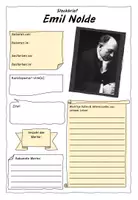 Vorschau - Arbeitsblätter - Emil Nolde - Künstlersteckbrief // Recherchearbeit - Deckblatt