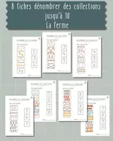 Aperçu - Feuilles d'exercices - 7x fiches dénombrement de collections jusqu'à 10 LA FERME - Page de couverture
