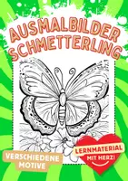 Vorschau - Mal- und Bastelvorlagen - Schmetterlinge Ausmalbilder Kunst Frühling Bilder ausmalen - Deckblatt