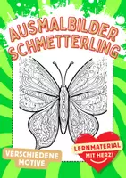 Vorschau - Mal- und Bastelvorlagen - Ausmalbild Schmetterling Kunst Frühling Bilder ausmalen - Deckblatt