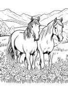 Vorschau - Arbeitsblätter - Ausmalbilder Pferde Kunst Frühling Bilder ausmalen - Seite 2