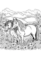 Vorschau - Arbeitsblätter - Ausmalbilder Pferde Kunst Frühling Bilder ausmalen - Seite 3