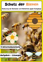Vorschau - Arbeitsblätter - Schutz von Bienen: Bedeutung, Bedrohungen und Schutzmaßnahmen - Deckblatt