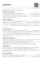 Vorschau - Arbeitsblätter - Jane Addams (Lückentext, Erklärvideo, Übungen) - Deckblatt