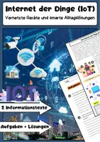 Vorschau - Arbeitsblätter - Internet der Dinge (IoT) - Vernetzte Geräte, Smart Home, Digitalisierung, Technik - Deckblatt