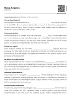Vorschau - Arbeitsblätter - Maya Angelou (Lückentext, Erklärvideo, Übungen) - Deckblatt