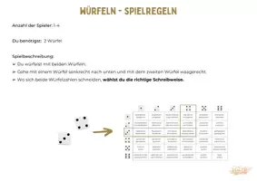 Vorschau - Spiele - Würfelspaß Rechtschreibung häufig falsch geschriebene VERBEN Klasse 6-8 - Seite 2