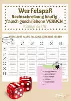 Vorschau - Spiele - Würfelspaß Rechtschreibung häufig falsch geschriebene VERBEN Klasse 6-8 - Deckblatt