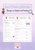 Vorschau - Arbeitsblätter - Satzglieder | Übungen zu Subjekt und Prädikat | Arbeitsblätter | Klasse 5,6 | Deutsch - Deckblatt