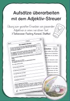 Vorschau - Arbeitsblätter - Aufsatz überarbeiten mit dem Adjektiv-Streuer - Deckblatt