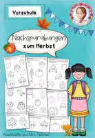 Vorschau - Arbeitsblätter - Nachspuren Vorschule Herbst | Schwungübungen für Kita - Deckblatt