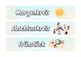 Vorschau - Unterrichtsreihen - Tagesablauf Karten für den Stundenplan - Deckblatt