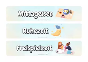 Vorschau - Unterrichtsreihen - Tagesablauf Karten für den Stundenplan - Seite 1