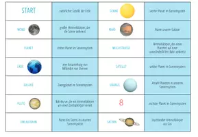 Vorschau - Spiele - Planeten und Himmelskörper – Domino Spiel - Seite 1