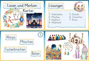 Vorschau - Fördermaterial/Inklusion - Ramadan Lesen und Merken - Kartei 1. Klasse - Seite 1