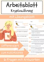 Vorschau - Arbeitsblätter - Kryptowährung Arbeitsblatt mit Lösungen Bitcoin - Deckblatt