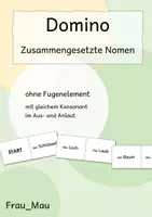 Vorschau - Spiele - Domino: Zusammengesetzte Nomen (ohne Fugenelement) - Deckblatt