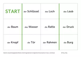 Vorschau - Spiele - Domino: Zusammengesetzte Nomen (ohne Fugenelement) - Seite 1
