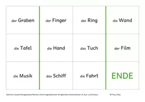 Vorschau - Spiele - Domino: Zusammengesetzte Nomen (ohne Fugenelement) - Seite 2