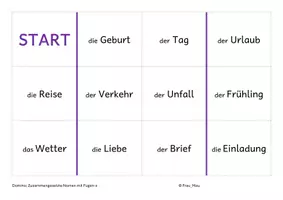 Vorschau - Spiele - Domino: Zusammengesetzte Nomen (mit Fugen-s) - Seite 1