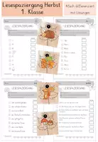 Vorschau - Arbeitsblätter - Lesespaziergang Herbst 1. Klasse - Deckblatt