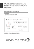 Vorschau - Präsentationen/Tafelbilder - Einführung in die kalorimetrische Bestimmung - Folien - Deckblatt