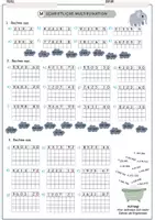 Vorschau - Arbeitsblätter - Schriftliche Multiplikation (einstellige, zweistellige Multiplikatoren, Zehnerzahlen) mit Lösungen - Seite 1