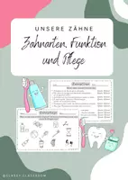 Vorschau - Arbeitsblätter - Meine Zähne 🦷 Zahnarten, Funktionen, Zahnpflege - Deckblatt