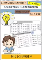 Vorschau - Arbeitsblätter - Schriftlich Subtrahieren (Grundrechenarten) - Deckblatt