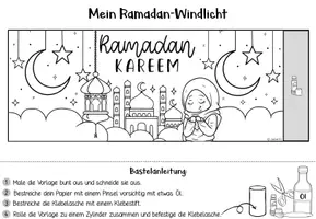 Vorschau - Mal- und Bastelvorlagen - Ramadan / Fastenzeit | Bastelvorlage: Windlichter - Seite 2