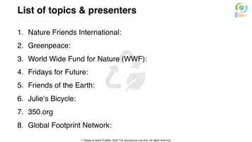 Vorschau - Arbeitsblätter - Research & presentation project: Environmental organizations - Seite 3