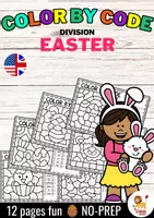 Προεπισκόπηση - Φύλλα εργασίας - Color by code - Division (Easter) | Πάσχα Διαίρεση Μαθηματικά Αγγλικά - Εξώφυλλο